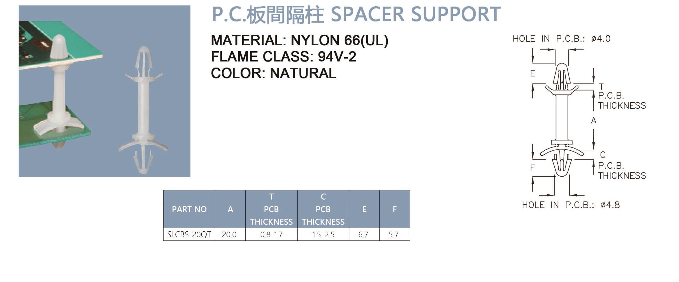 PCB Standoff SLCBS-20QT